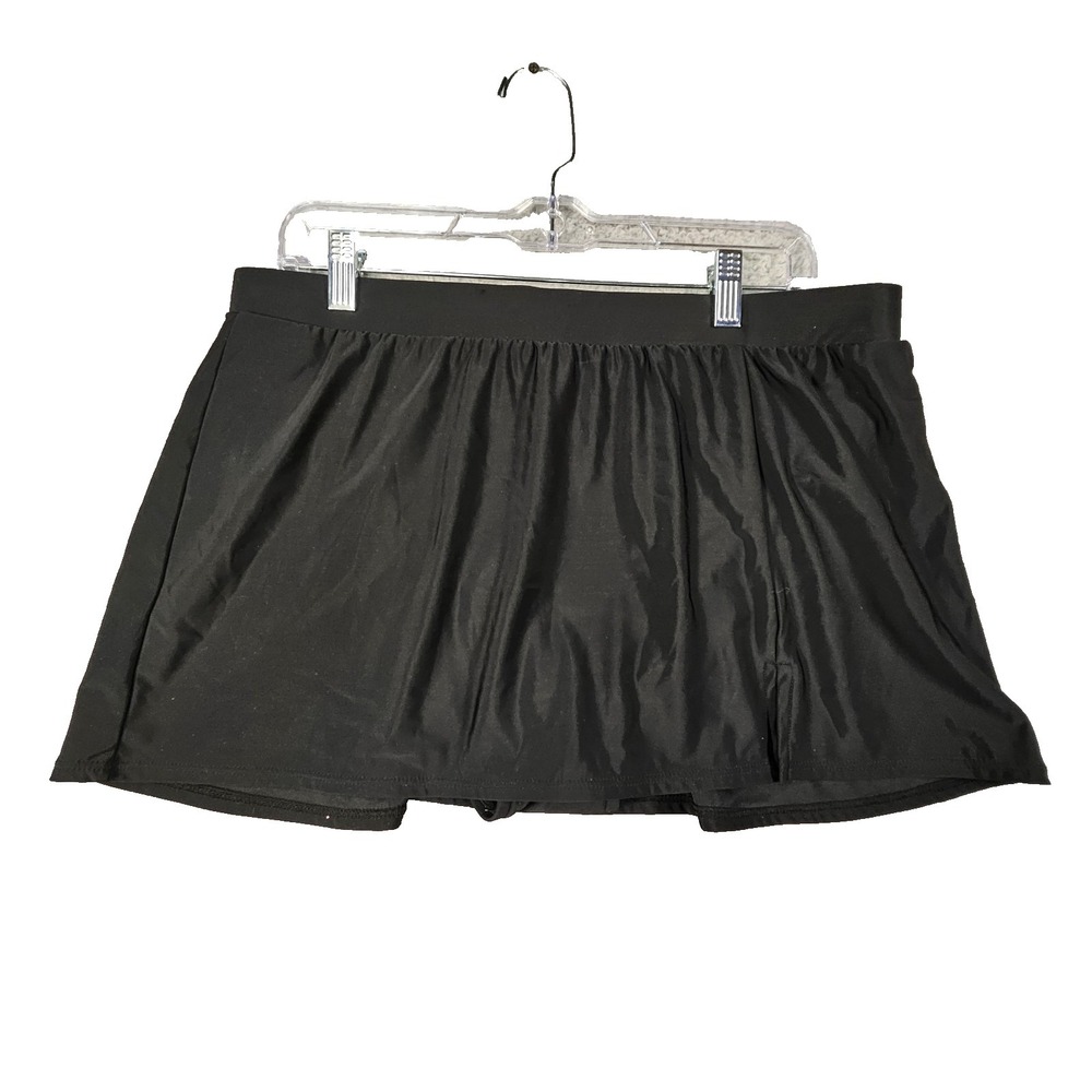 Talbots High‎ Waist Swim Skirt Womens 14 Black Vacation Beachwear Modest Bottom